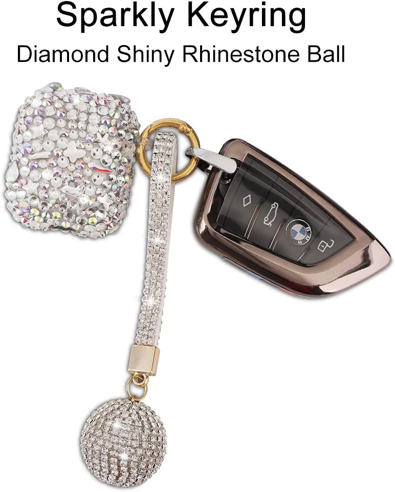 Lujosa funda para AirPods con diamantes de imitación, funda protectora de carga de AirPod con diamantes brillantes para Apple I10I12 TWS (plata