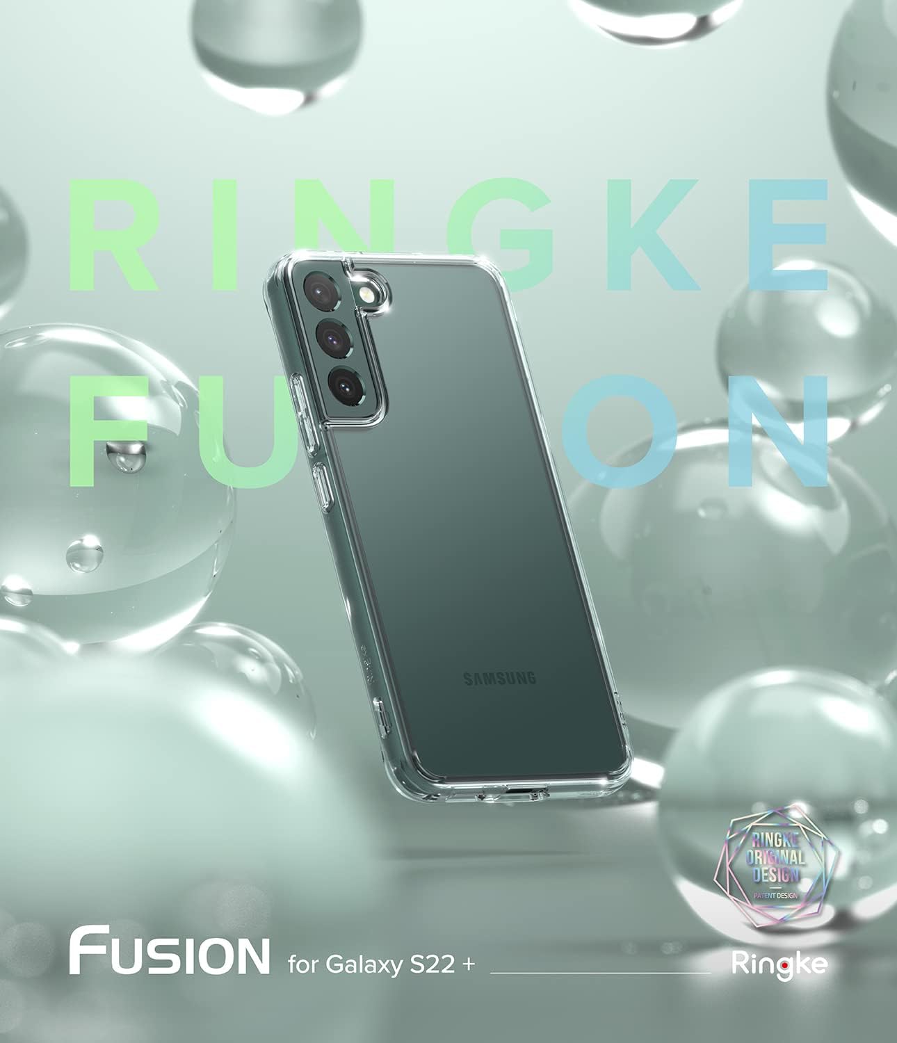 Ringke Fusion – Funda compatible con Samsung Galaxy S22 Plus 5G (2022), parte trasera rígida transparente antiamarilleamiento con funda protectora a