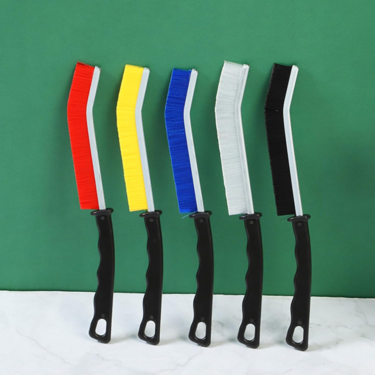 Cepillo de limpieza de hendiduras 5 piezas, herramienta de limpieza de grietas, 5 colores para limpiar los rincones muertos del baño, cepillo
