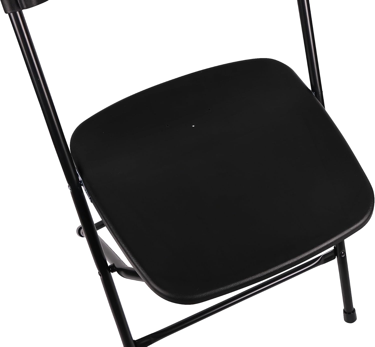 BTEXPERT Juego de 2 sillas plegables de plástico para eventos de alta capacidad, con marco de acero, color negro, para bodas, fiestas