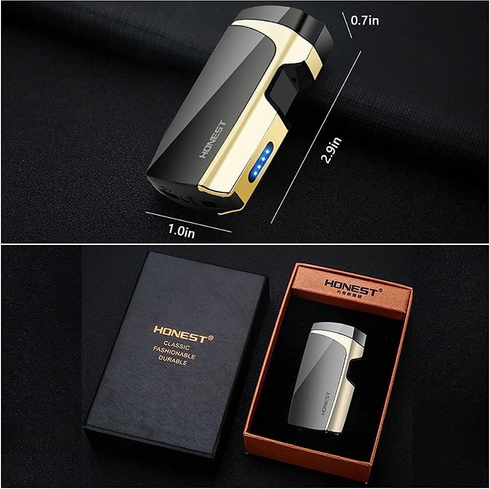 Encendedores eléctricos, encendedor de plasma con sensor infrarrojo, resistente al viento, doble arco, encendedor para exteriores, encendedor USB