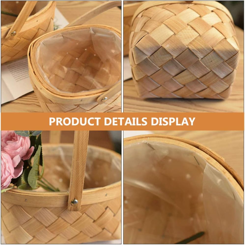 BESTOYARD Cesta de mimbre de ratán para Pascua, cestas de madera con asas para decoración de Pascua, otoño, picnic, jardinería, fiestas, bodas,