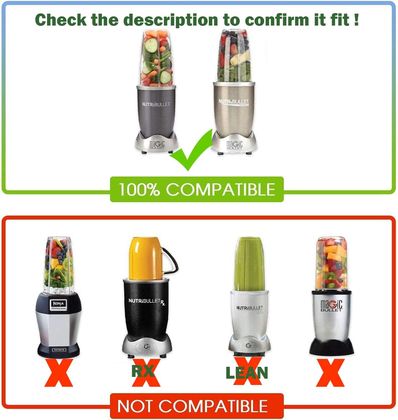 Paquete de 2 cuchillas extractoras de repuesto para NutriBullet 600w Pro 900w Series, hoja de repuesto con juntas de goma de silicona, junta tórica