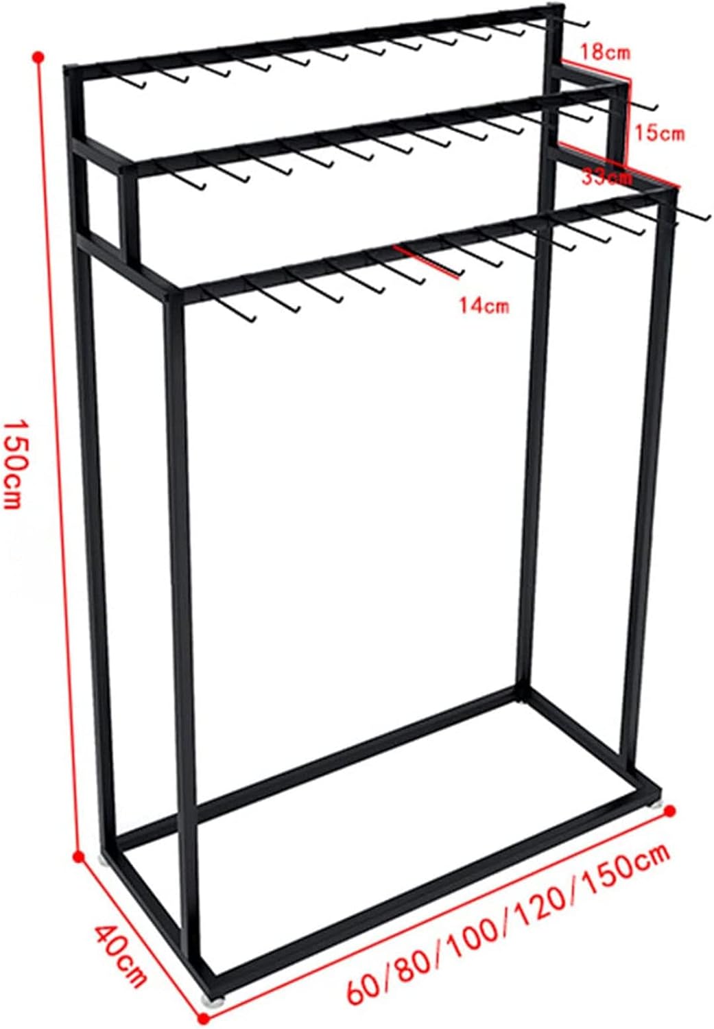 Percha de cinturón de metal montado en el suelo con ruedas  Organizador independiente para corbatas, soporte para bufandas, chales y bolsos, estante