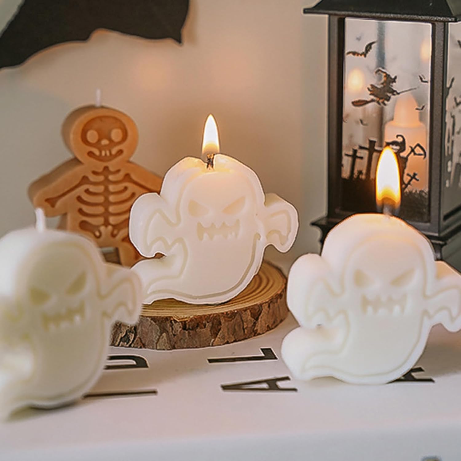 Vela perfumada de calabaza de esqueleto de Halloween creativa, fragancias divertidas y festivas, regalo de alta artesanía, caja de regalo perfumada