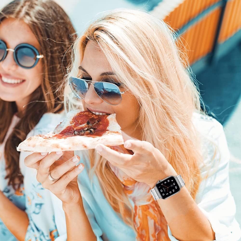 OCEBEEC Correas de resina compatibles con Apple Watch de 1.496 in 1.575 in 1.614 in 1.654 in 1.732 in 1.772 in 1.929 in, correa de resina ligera de