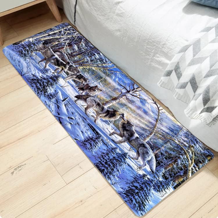 WODEJIA Tapete de franela antideslizante con impresión 3D para mesita de noche y sala de estar, tapetes absorbentes de humedad y polvo para cuarto