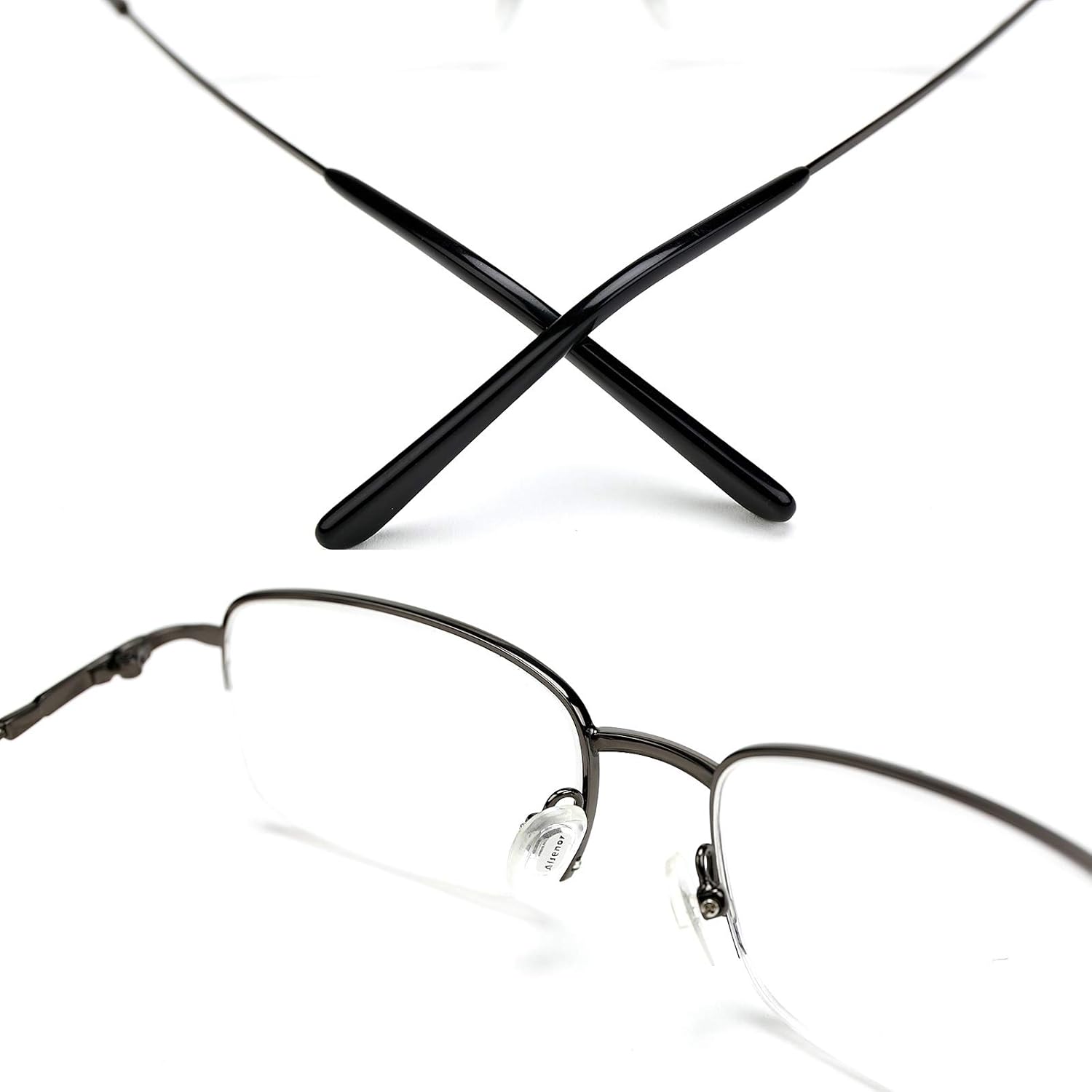 Gafas de lectura progresivas multifocales para computadora, gafas presbiópicas con bloqueo de luz azul, lentes de metal con memoria para hombres