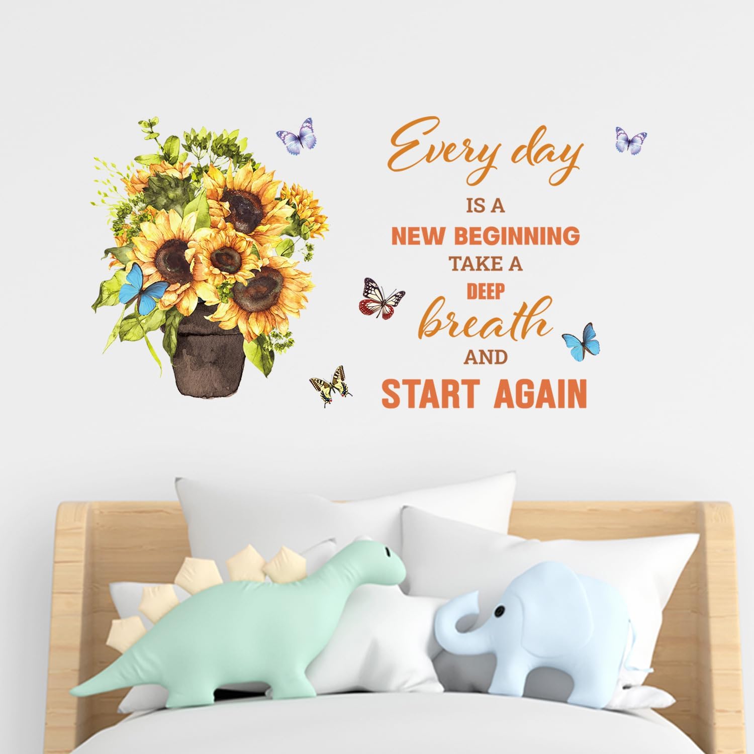 ADECALS Inspiration – Adhesivo decorativo para pared, diseño de diario es un nuevo comienzo, toma una respiración profunda y estrella de nuevo, con