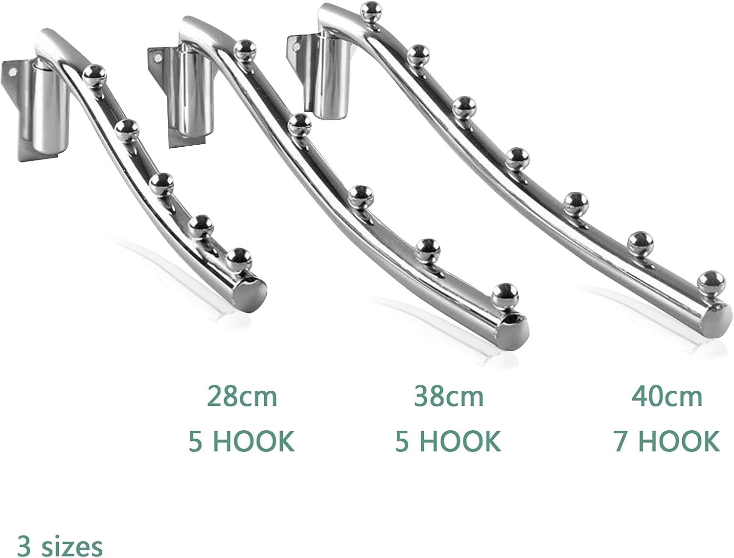 Colgador de ropa de montaje en pared con brazo oscilante, estante plegable para secar ropa, soporte de pared, ganchos de ropa de acero inoxidable,