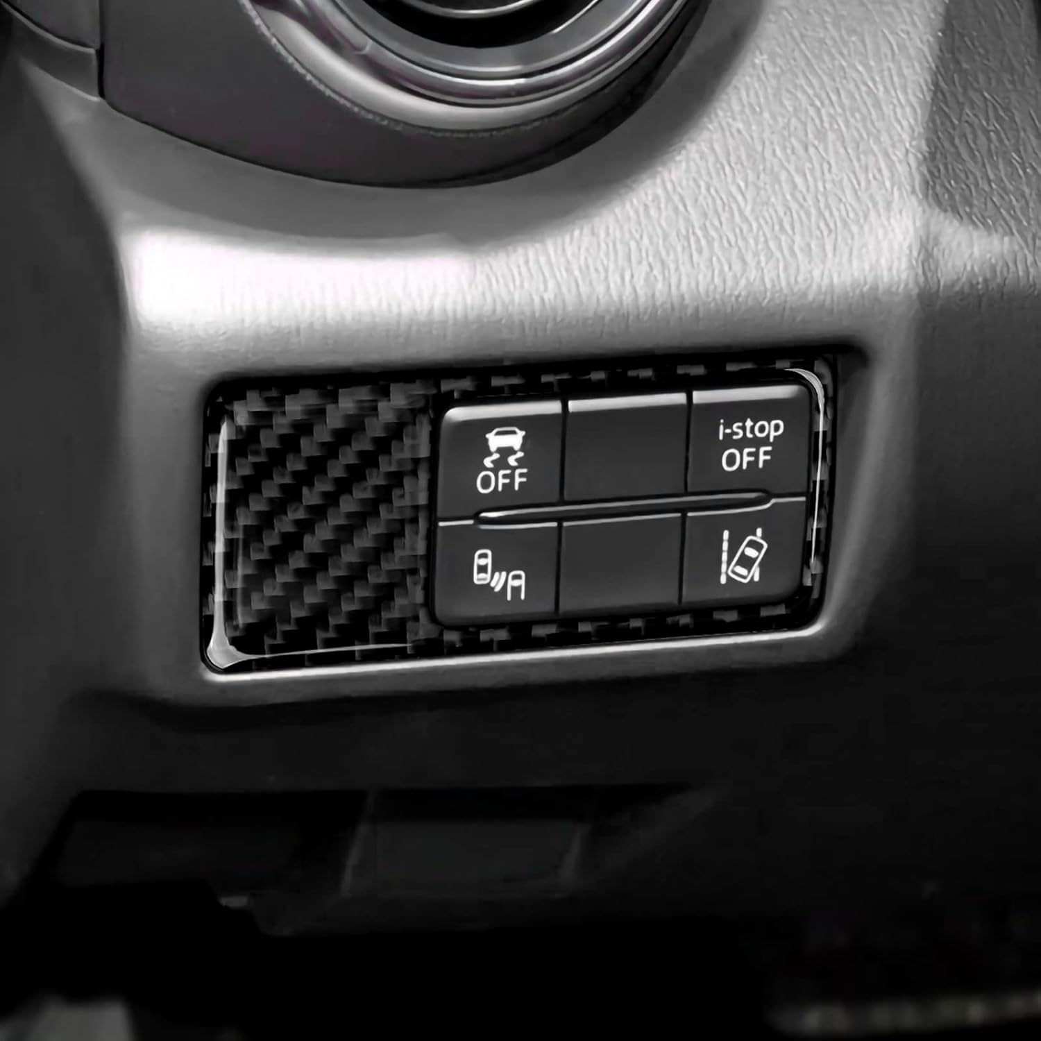 Cubierta de botón de arranque de coche, calcomanía de fibra de carbono, decoración para Mazda MX5, Miata, MX5, ND, 2016, 2017, 2018, 2019, 2020,