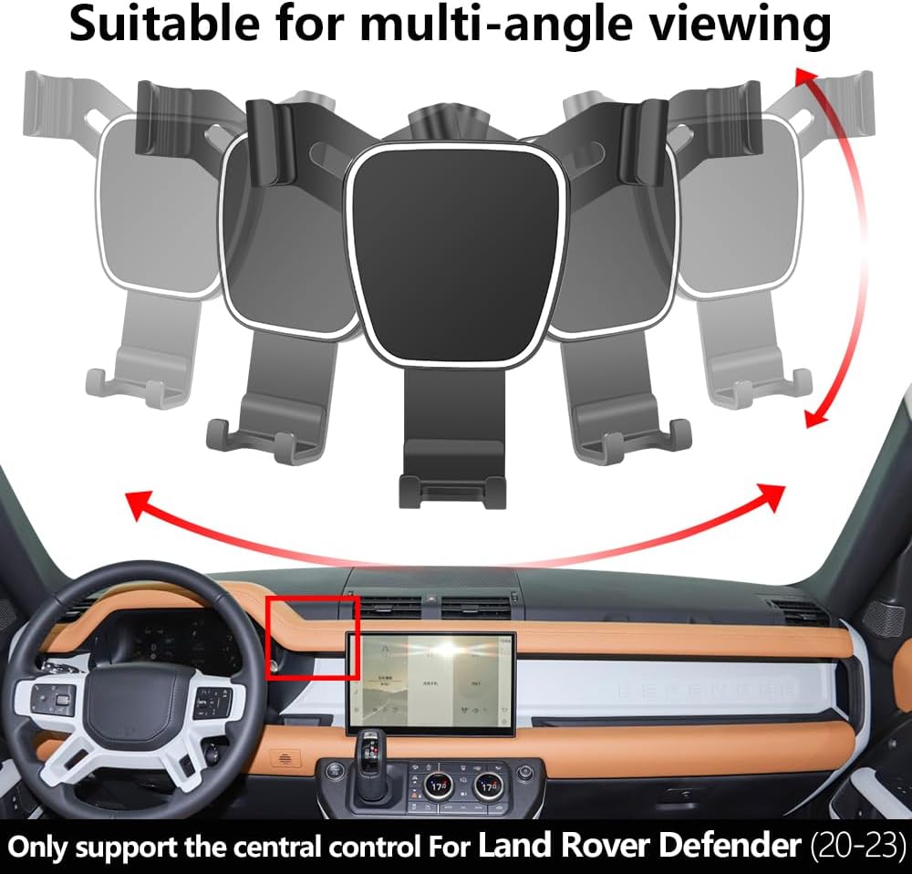 LUNQIN Soporte de teléfono de coche para Land Rover Defender 2020-2024 Accesorios de automóvil, soporte de navegación, decoración interior, funda de