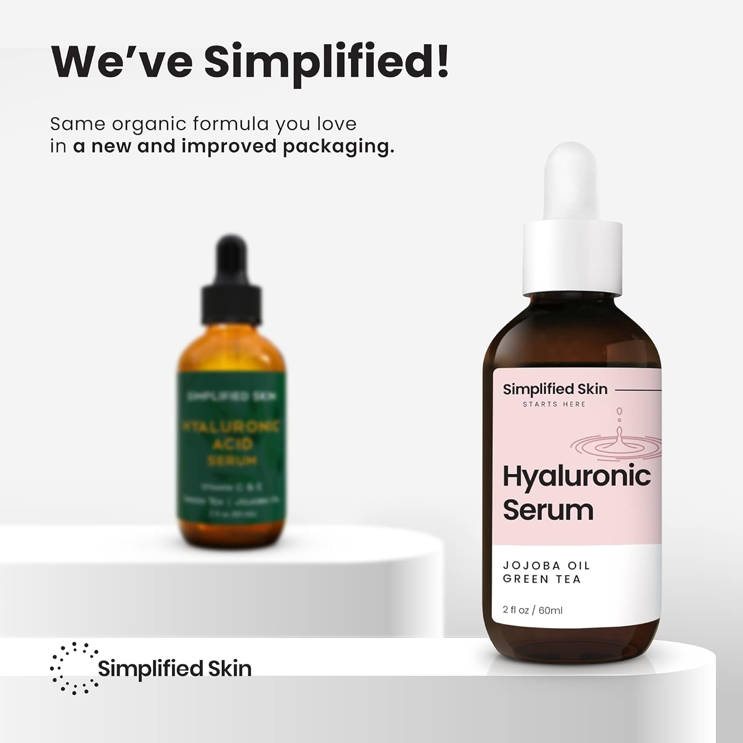 Suero de vitamina C de ácido hialurónico para la cara (2 onzas) con té verde para antienvejecimiento atemporal, alternativa de suero de retinol