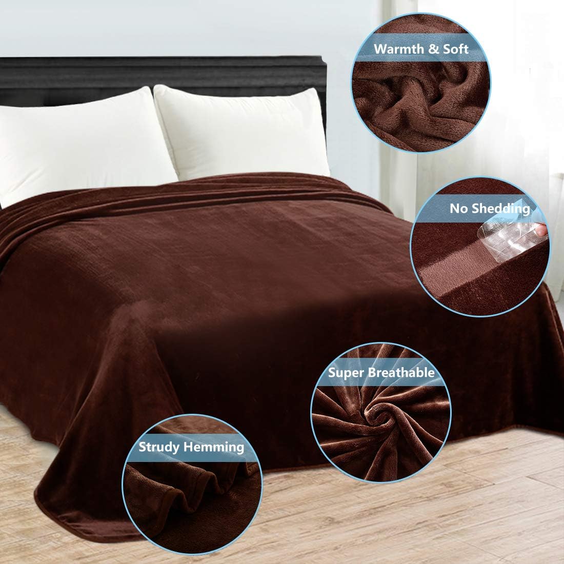 Leisure – Manta de forro polar para cama de matrimonio, tamaño doble, suave, refrescante, transpirable, de lujo, para viajes, acampadas, ligera,