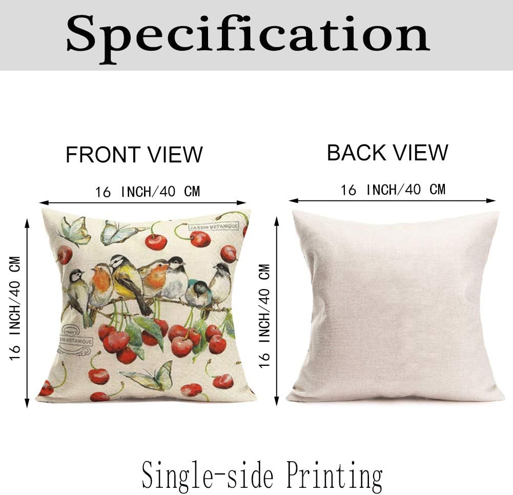 Juego de 2 fundas de almohada decorativas de estilo rústico con diseño de pájaro de animales y muérdago, para otoño, exteriores, mariposas,