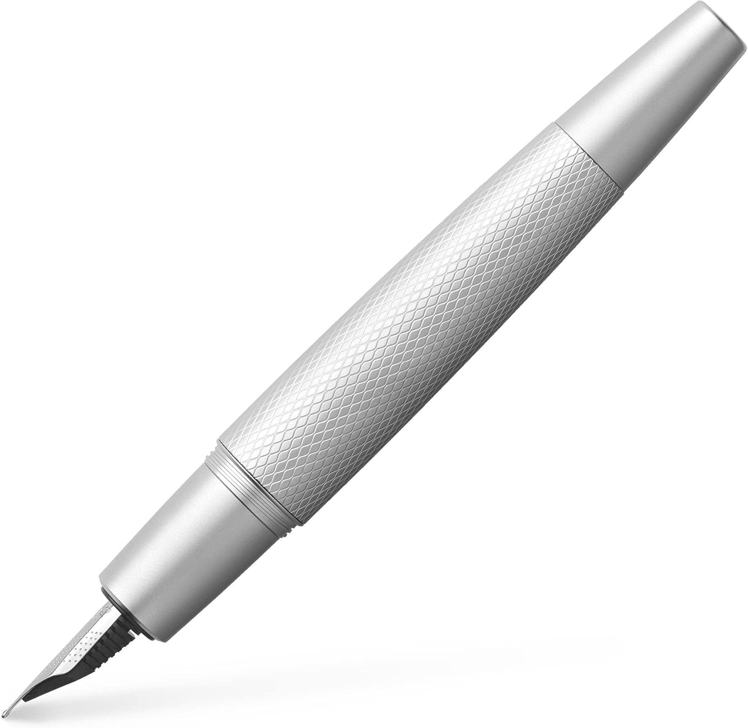 Faber-Castell E-motion EF – Pluma estilográfica, color plata pura