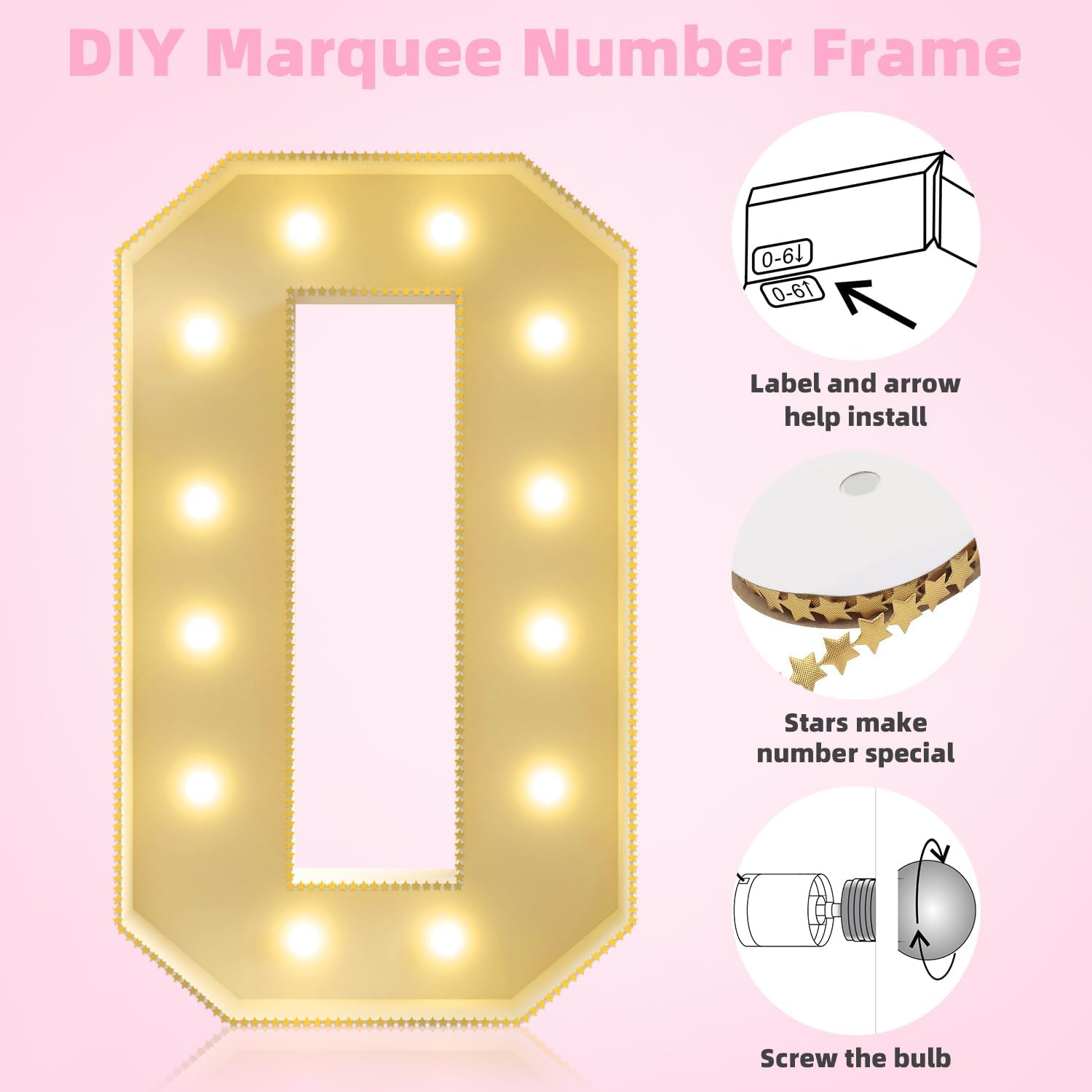 Números de marquesina de 4 pies de alto, grandes números iluminados para fiestas, 50, 40, 60, 70, 30, 20, 80, 90, 10, decoraciones de cumpleaños,