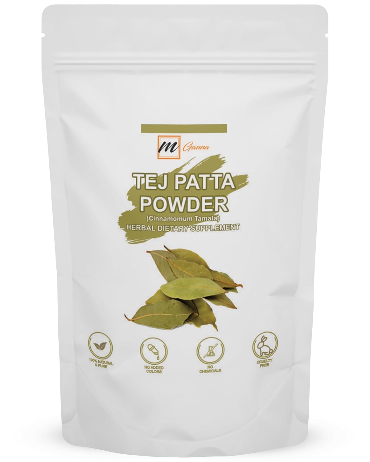 mGanna Polvo de hoja de laurelhoja de laurel de Tej 100% natural como especia aromatizante en recetas de alimentos, ensaladas, bebidas y cuidado de