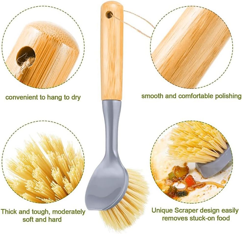Cepillo para fregar platos con mango de lavado, cepillo para platos, cepillo para fregar platos, cepillo de platos con mango, cepillo de platos de