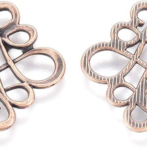 50 piezas de eslabones colgantes de nudo chino tibetano rojo cobre doble bucles vintage filigrana hueco encanto conectores 0.866×0.728 in para 50 piezas de eslabones colgantes de nudo chino tibetano rojo cobre doble bucles vintage filigrana hueco encanto conectores 0.866×0.728 in para