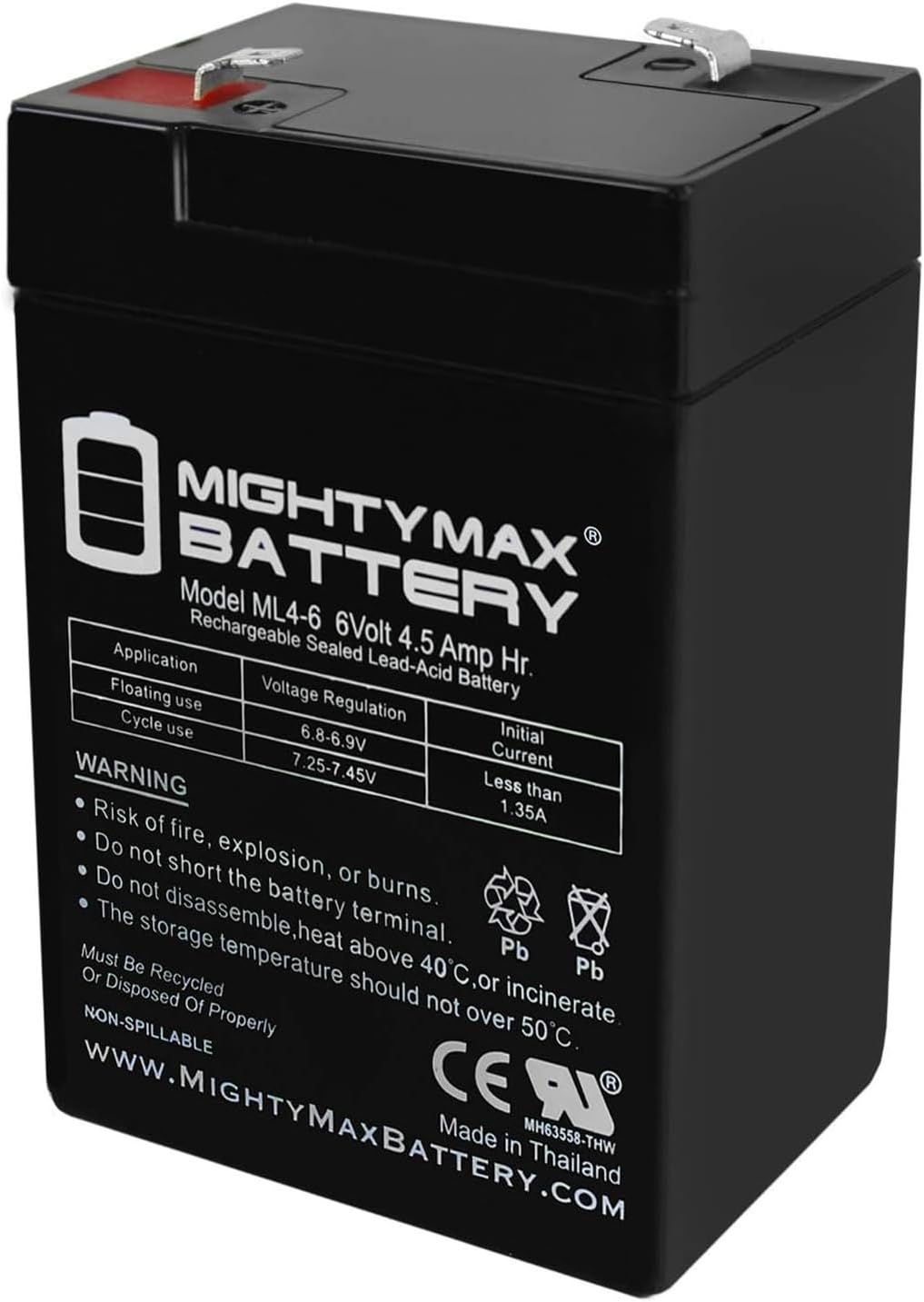 Mighty Max Battery La batería SLA de 6V 4.5AH reemplaza la felpa de Dynacraft Paw Patrol Marshall
