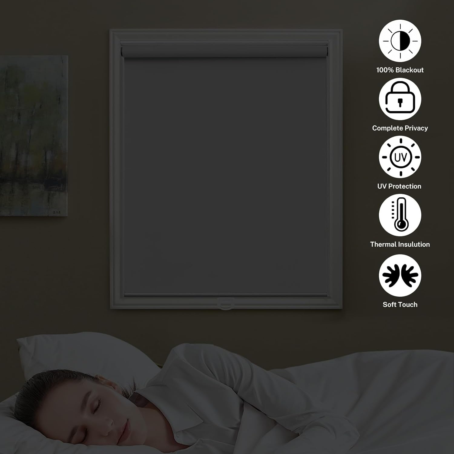 Persianas enrollables inalámbricas Free-Stop para ventanas, persianas enrollables con levantamiento de resorte con aislamiento térmico para el