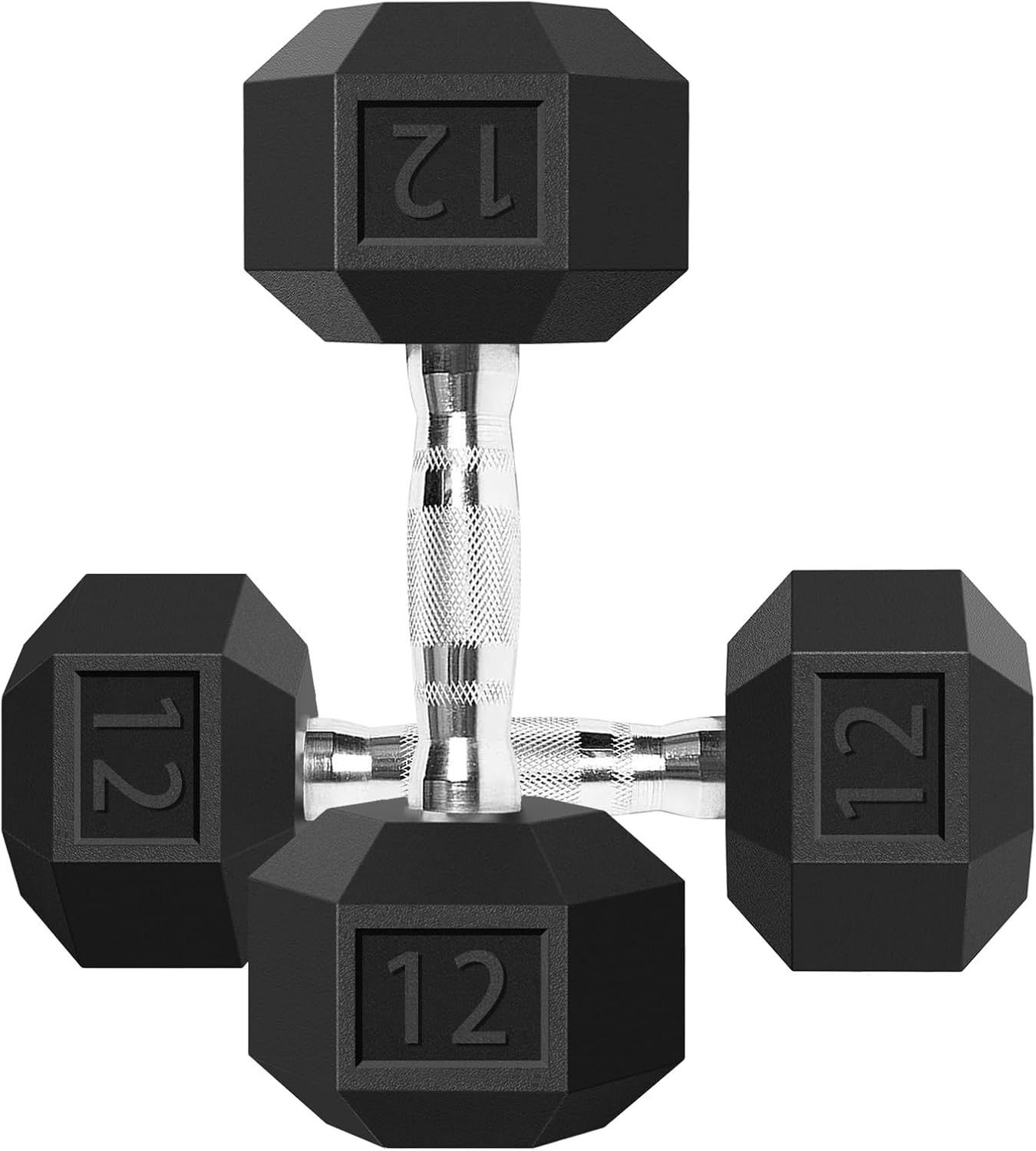 Balelinko Mancuerna de hierro fundido con agarre de goma con mango antideslizante, equipo de entrenamiento de fuerza, accesorios de gimnasio en
