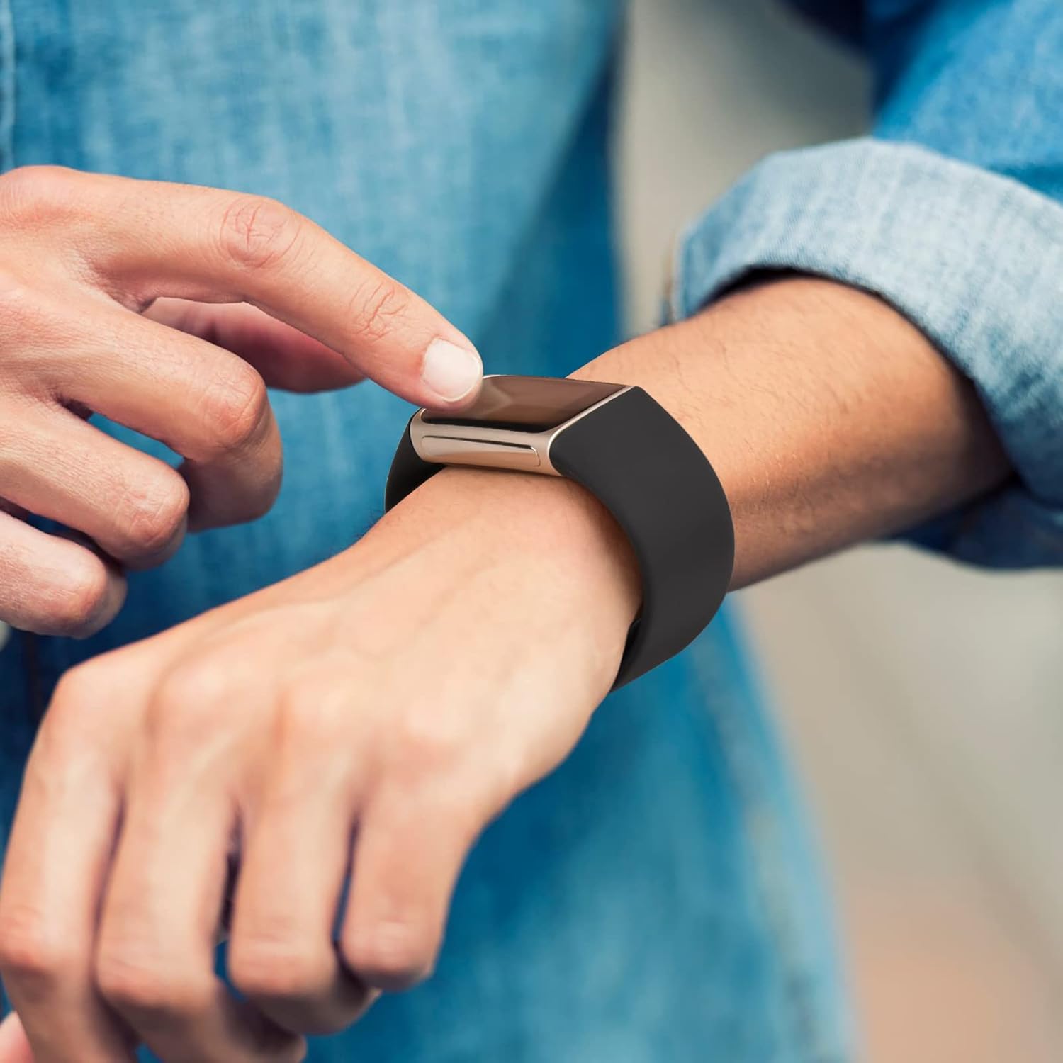Correa compatible con Fitbit Charge 5 bandas para mujeres y hombres, correa de repuesto deportiva ajustable impermeable de silicona suave para