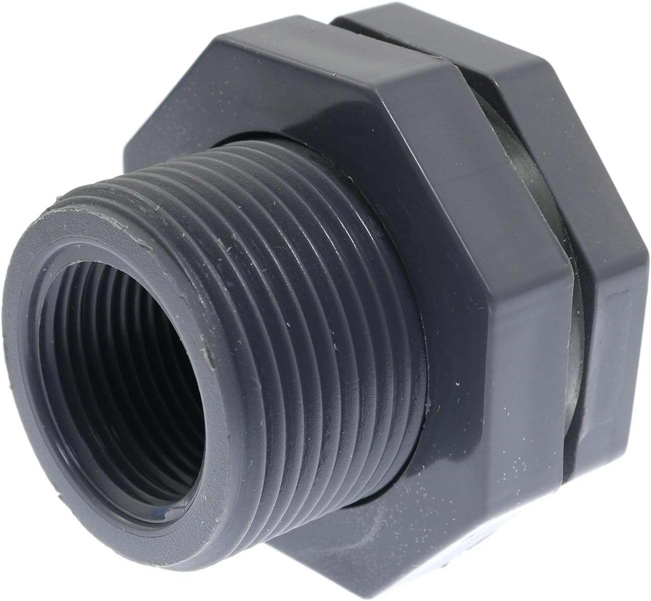 Montaje de mamparo de PVC de 34 pulgadas con tapones y junta de sello de silicona de 0.157 in de grosor, conector de tanque de agua de espita de