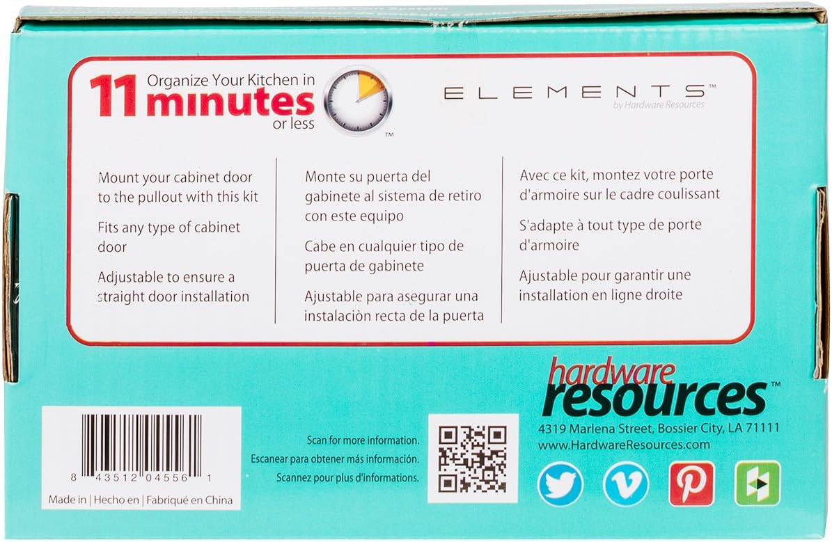 Hardware Resources Kit de montaje de puerta para la serie CAN-EBM, cromo pulido