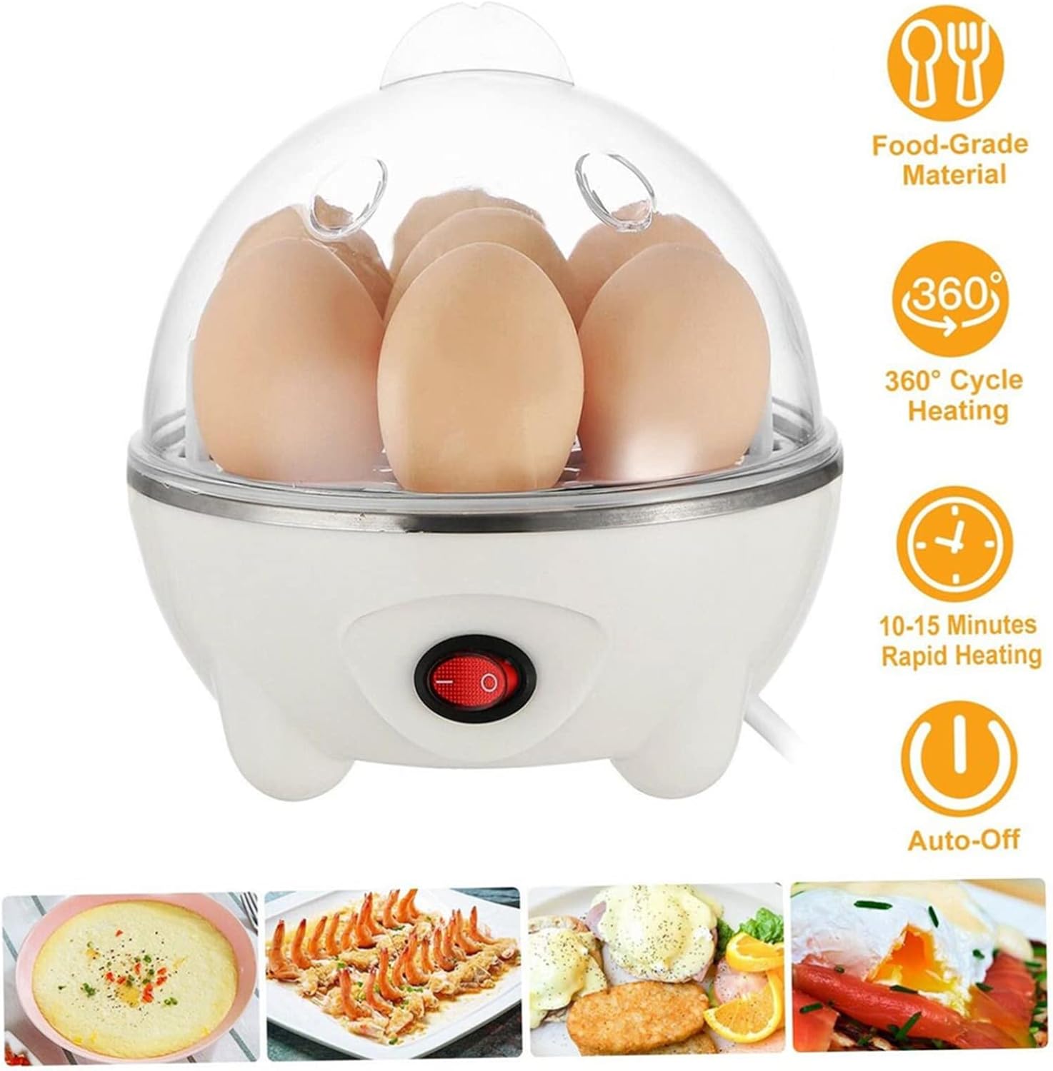 Vaporizador de huevos de 7 huevos vaporizador de huevos eléctrico taza de huevo caldera de huevos vaporizador eléctrico huevo blanco escalfador