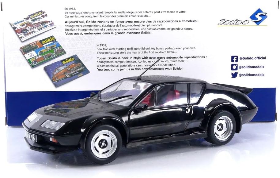 Solido – Alpine A310 GT Pack No Collectible Miniature Car, 1801205, Black, 118th