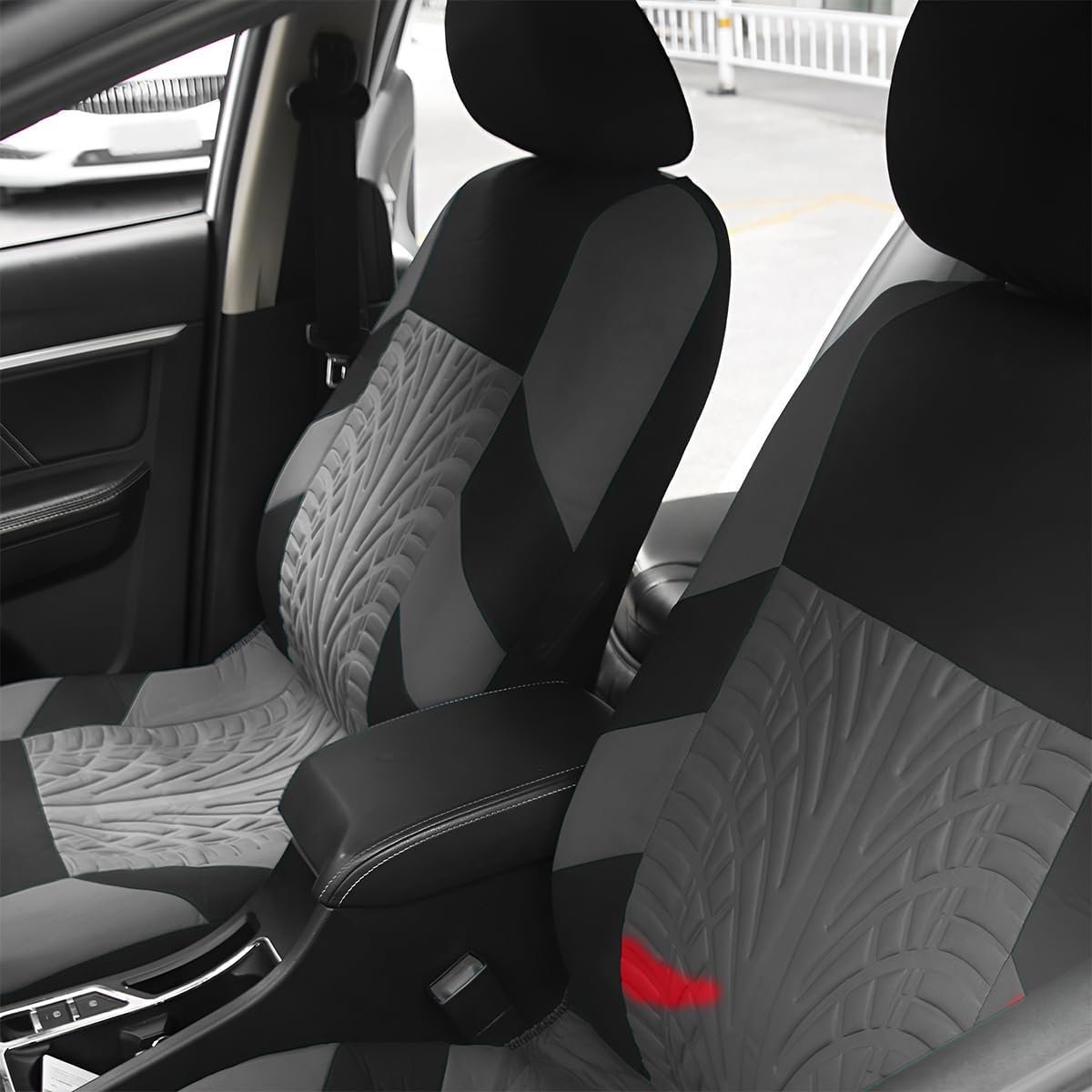 Fundas de asiento delantero de automóvil, 2 protectores de asiento de cubo de poliéster, suaves y transpirables, cojines deportivos de alta calidad,
