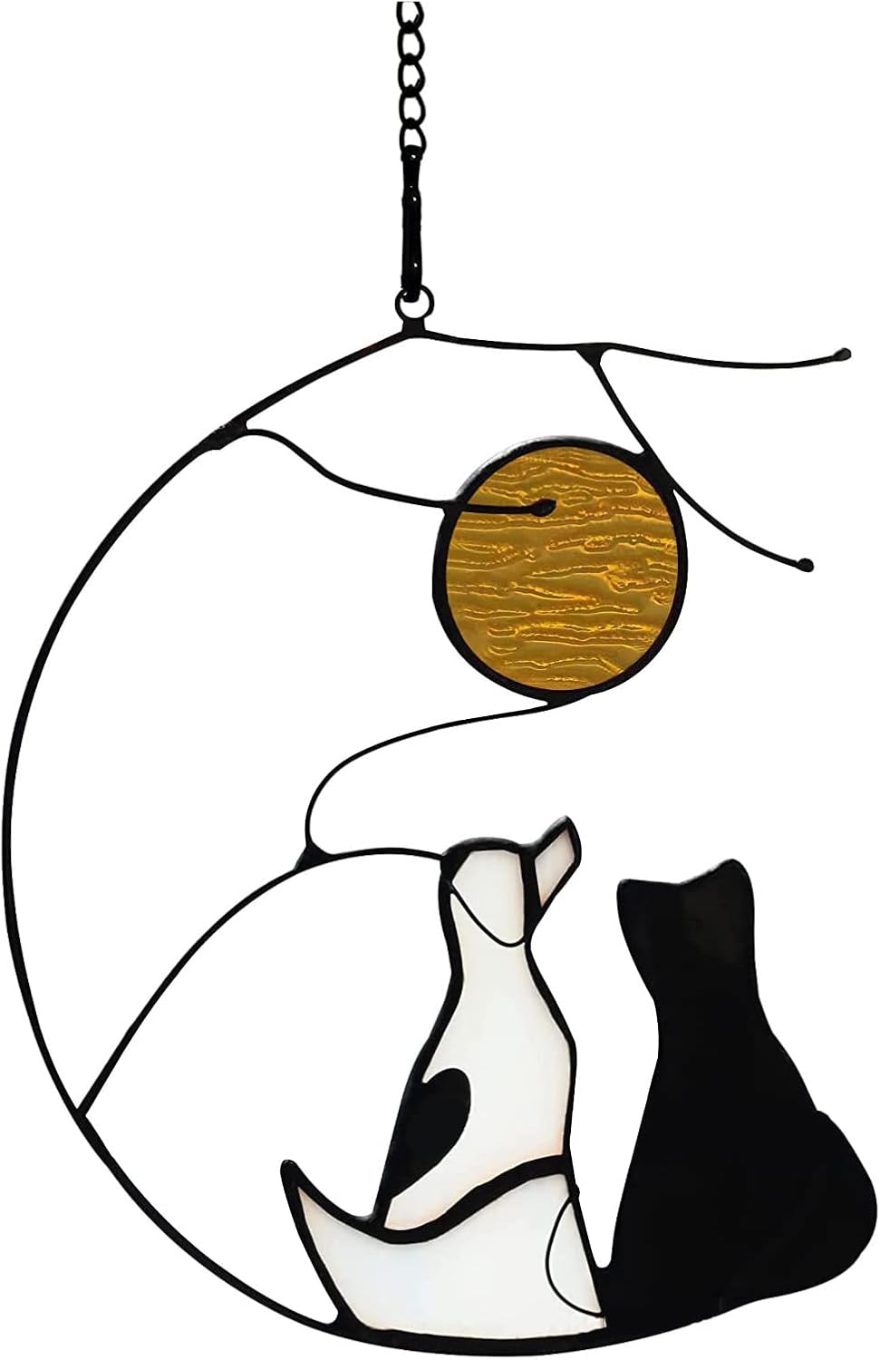 Regalos conmemorativos para perros con vitrales, para amantes de los perros, atrapasoles para paneles de ventana, adornos de Halloween, arte de