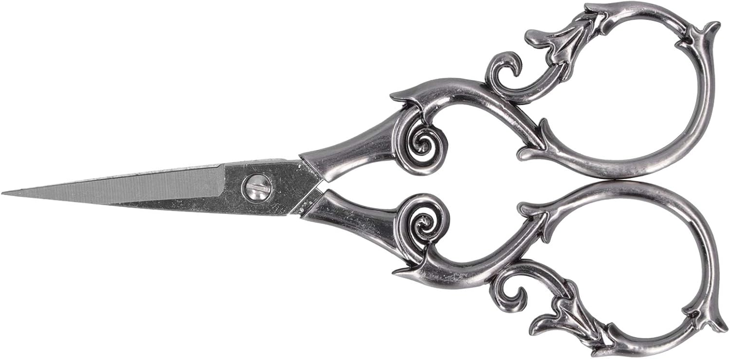 Tijeras retro, tijeras de bordado vintage de 4.3 pulgadas, de acero inoxidable, punta afilada, tijeras de coser para bordar, manualidades, trabajo,