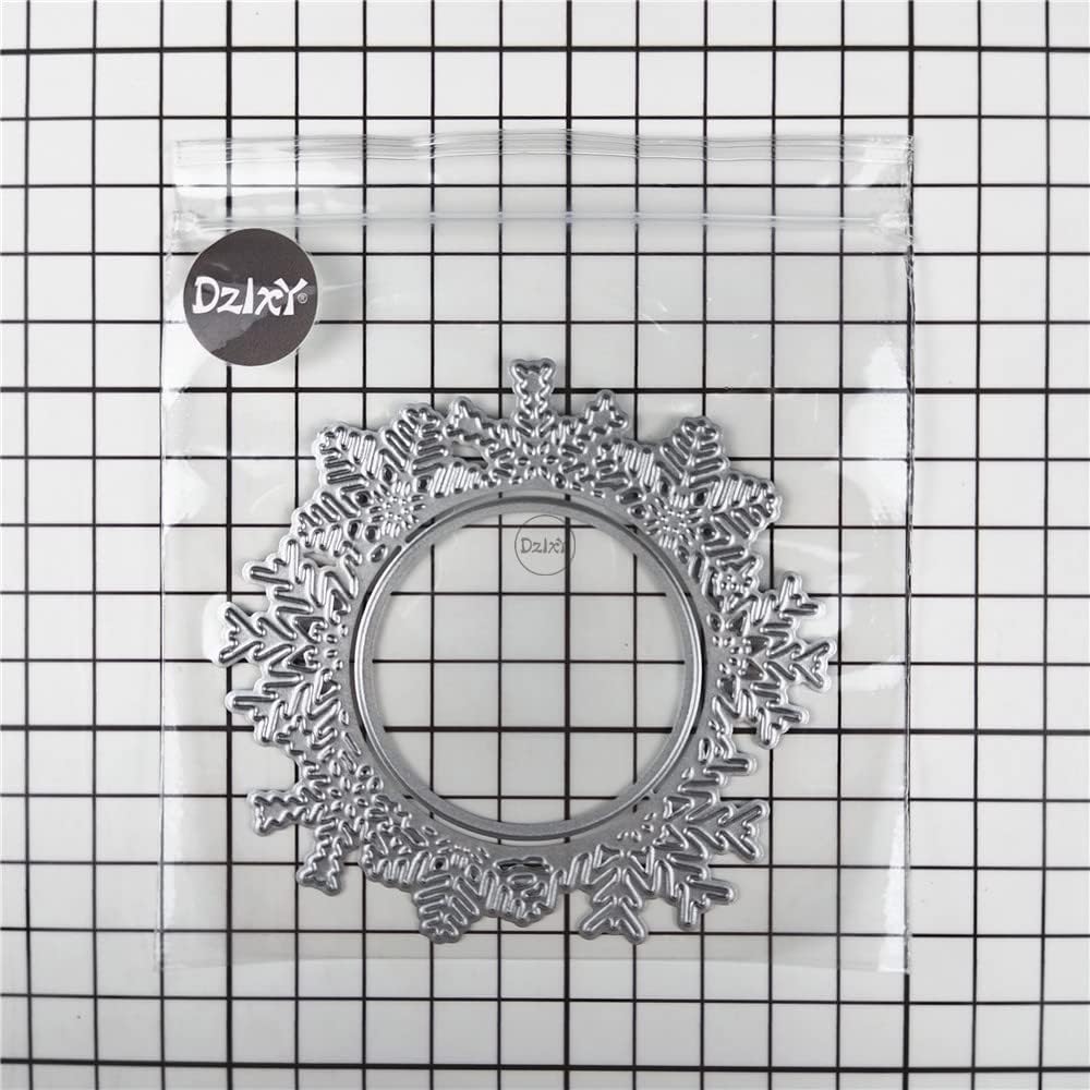 DzIxY Bonito copo de nieve de encaje redondo marco de metal troquelado troquelado para hacer tarjetas, juegos de troqueles de papel para álbumes de