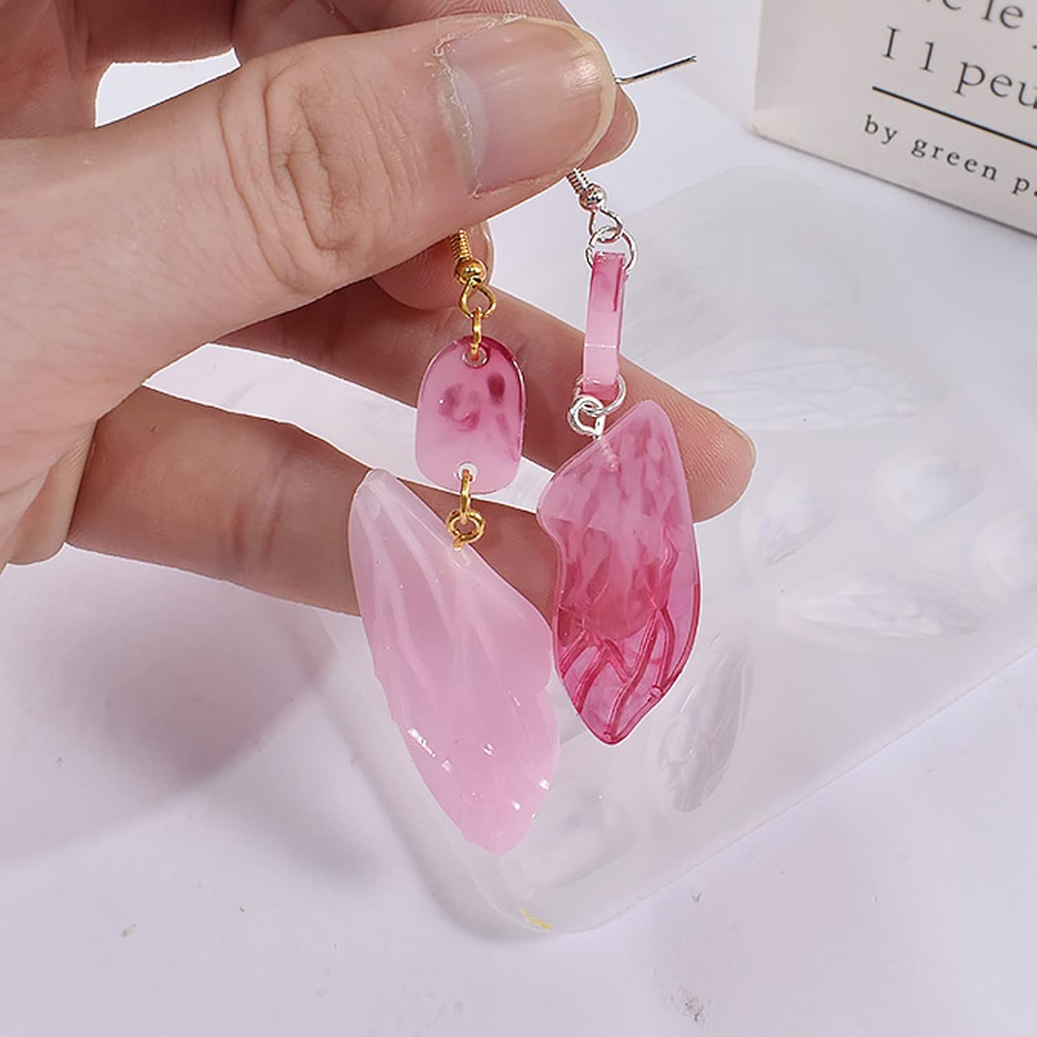 Pendiente de ala de mariposa colgante de resina molde de silicona herramientas de fabricación de joyas moldes de fundición para bricolaje llavero