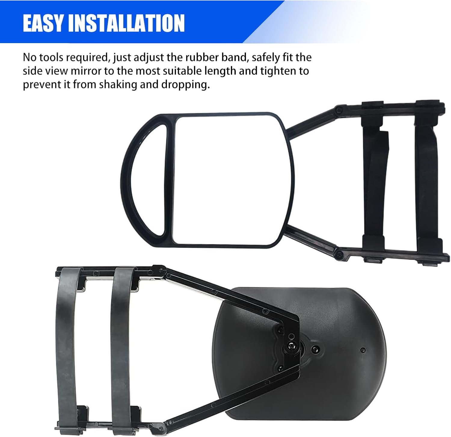 Ajxn 2 extensiones de espejo de automóvil, espejo de extensión lateral con clip, espejos de remolque con abrazadera, espejos de remolque