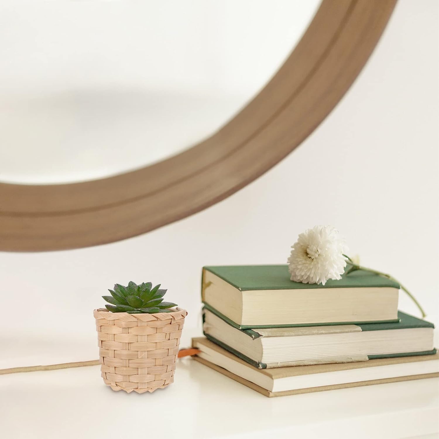 SEWACC Mini cesta tejida de madera, 10 unidades, 3.0 x 2.4 in, figuras de cesta tejida de madera, cestas de flores pequeñas, cestas de
