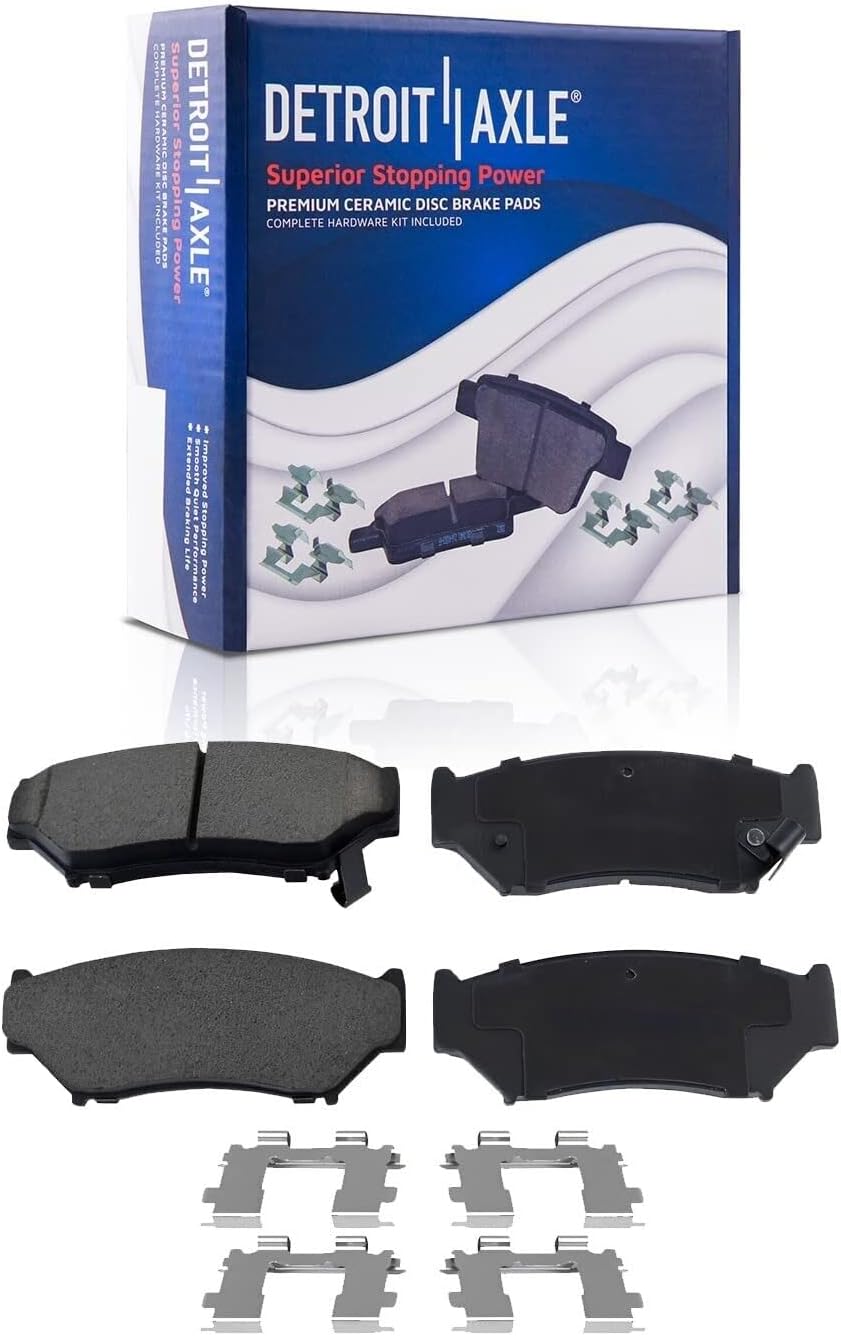 Detroit Axle – Pastillas de freno semimetálicas delanteras y zapatas de freno traseras de repuesto para Chevrolet Tracker Suzuki Vitara 1999-2004 –