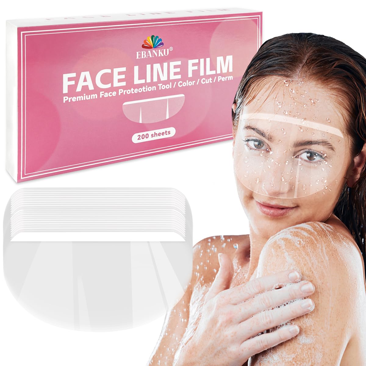 EBANKU 200 protectores de ojos para la cara de la ducha, protector transparente para cejas, gafas de ducha, cubierta facial de baño, para adultos,