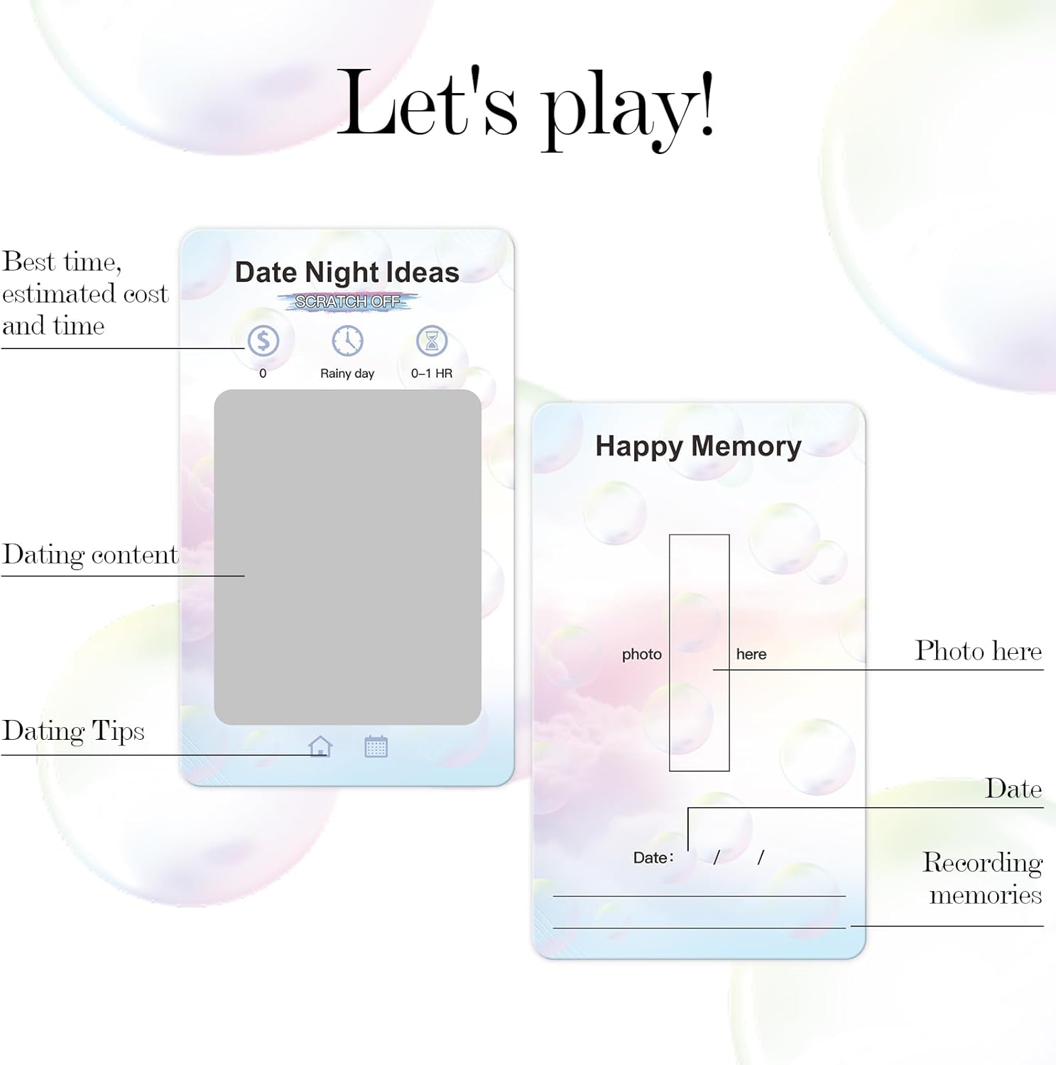 40 Ideas de citas nocturnas para parejas, Tarjetas aventureras para rascar para juegos de pareja, Ideas de regalos de aniversario de boda para él,