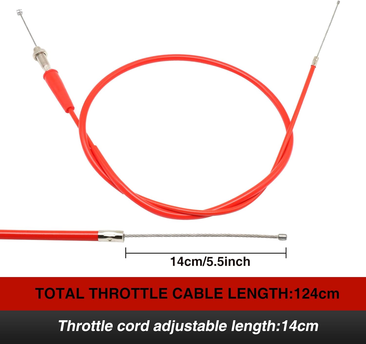 Agarre del acelerador para motocicleta de 78 pulgadas, 0.866 in, torcida rápida de aluminio CNC con cable de acelerador y agarre para manillar CRF50