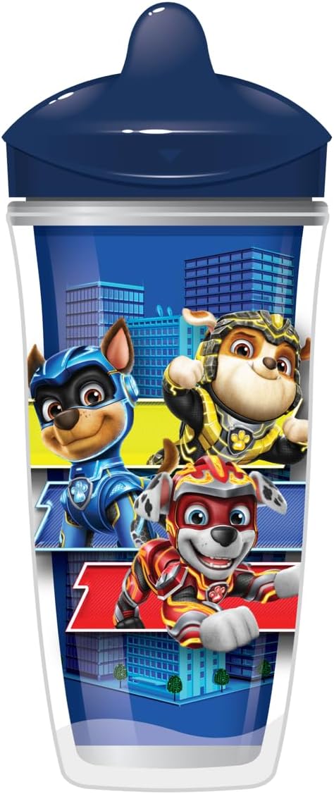 Playtex Baby Sipsters Stage 3 Paw Patrol – Vasos con boquilla a prueba de derrames, a prueba de fugas, a prueba de roturas, rojo y azul, 9 onzas, 2