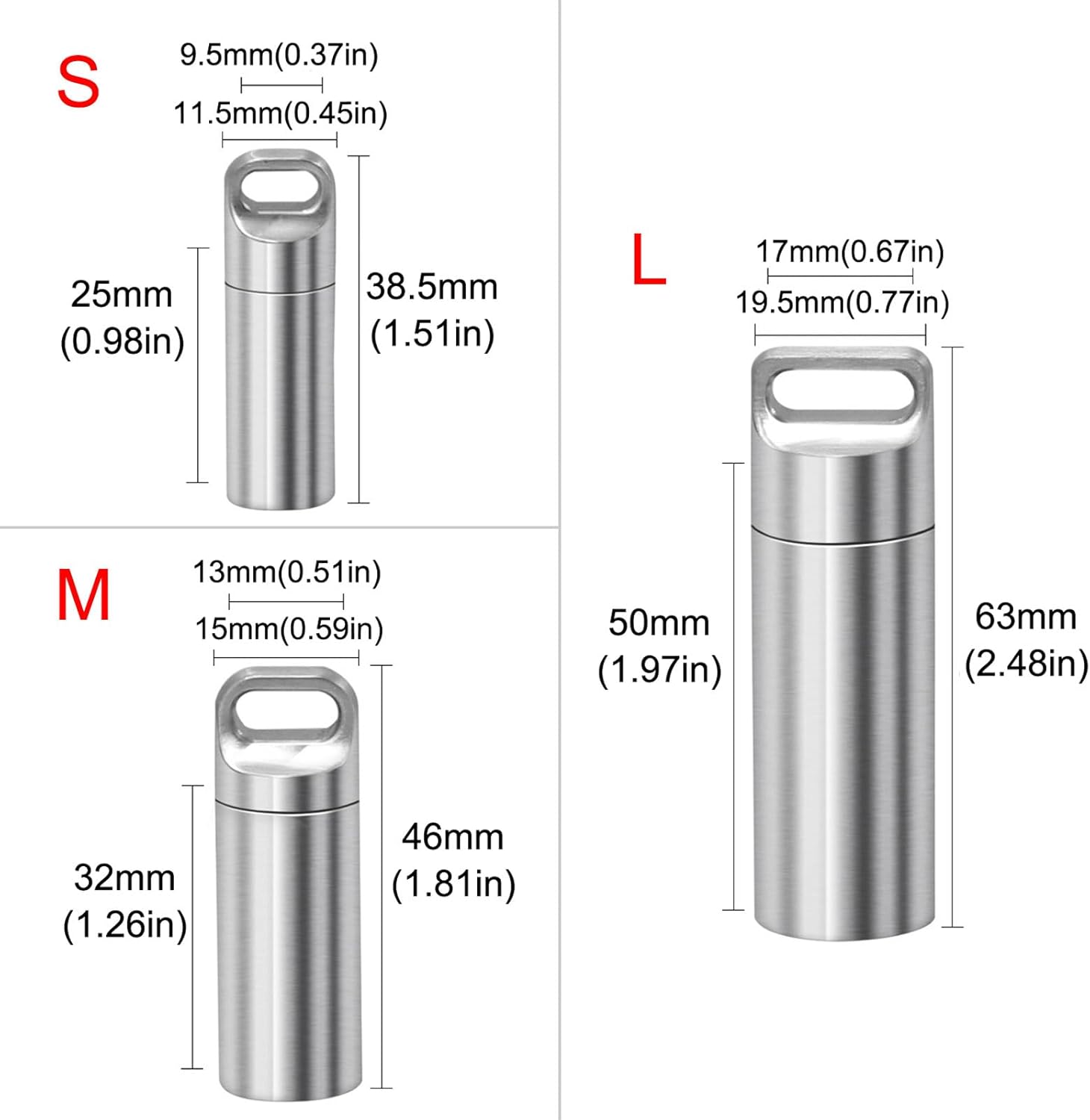 Pastillero portátil impermeable, llavero de aleación de titanio, mini recipiente para medicina, contenedor de píldoras para acampar al aire