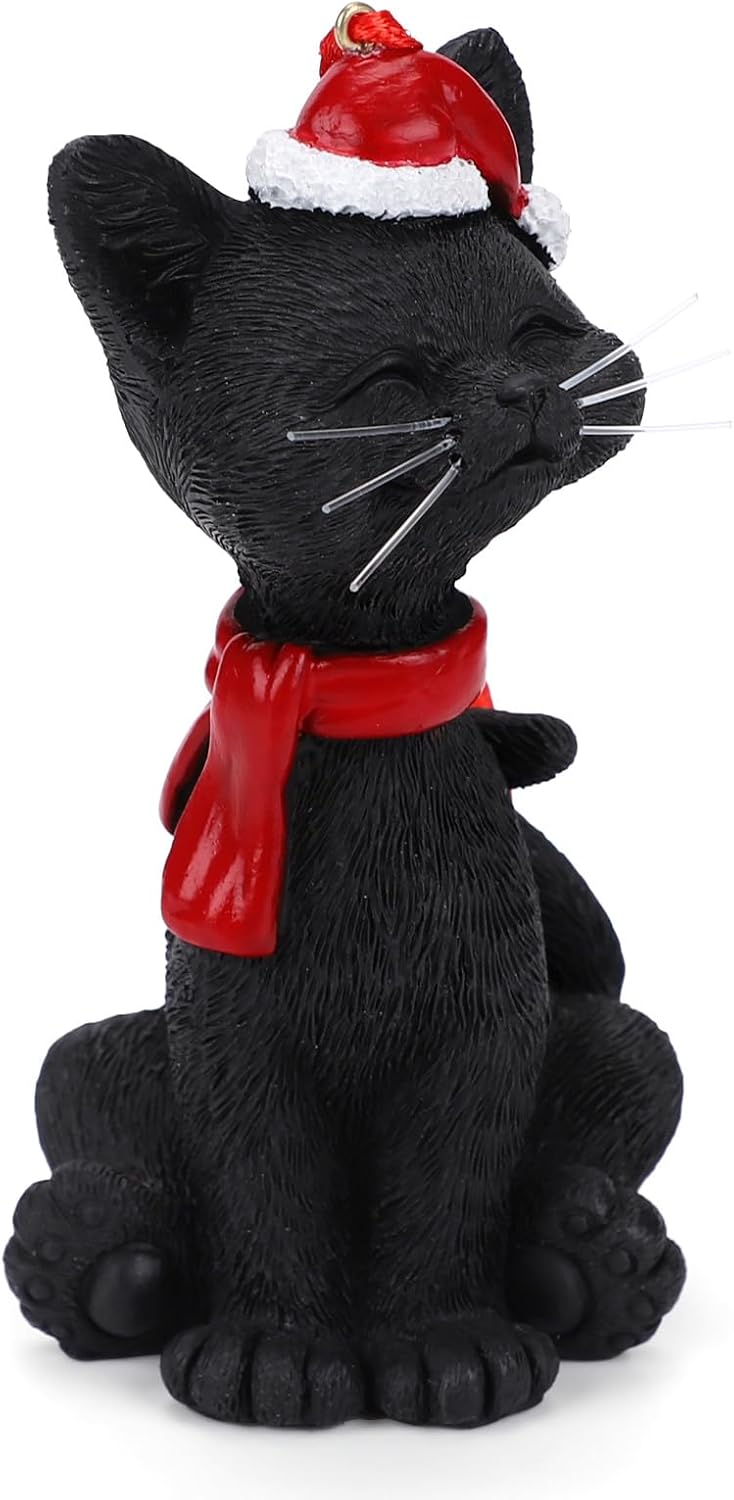 Adorno de Navidad de gato negro colgante para árbol de Navidad, festival, vacaciones, decoración del hogar, regalos para mujeres y hombres
