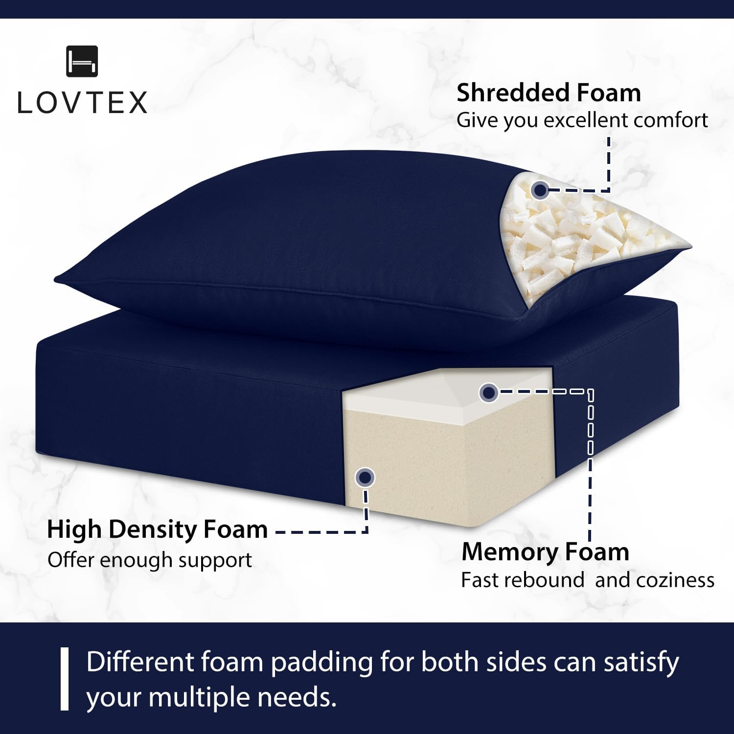 LOVTEX Juego de cojines de asiento profundo para exteriores, resistentes al agua, 24 x 24 pulgadas, cojines para sillas de patio para muebles de