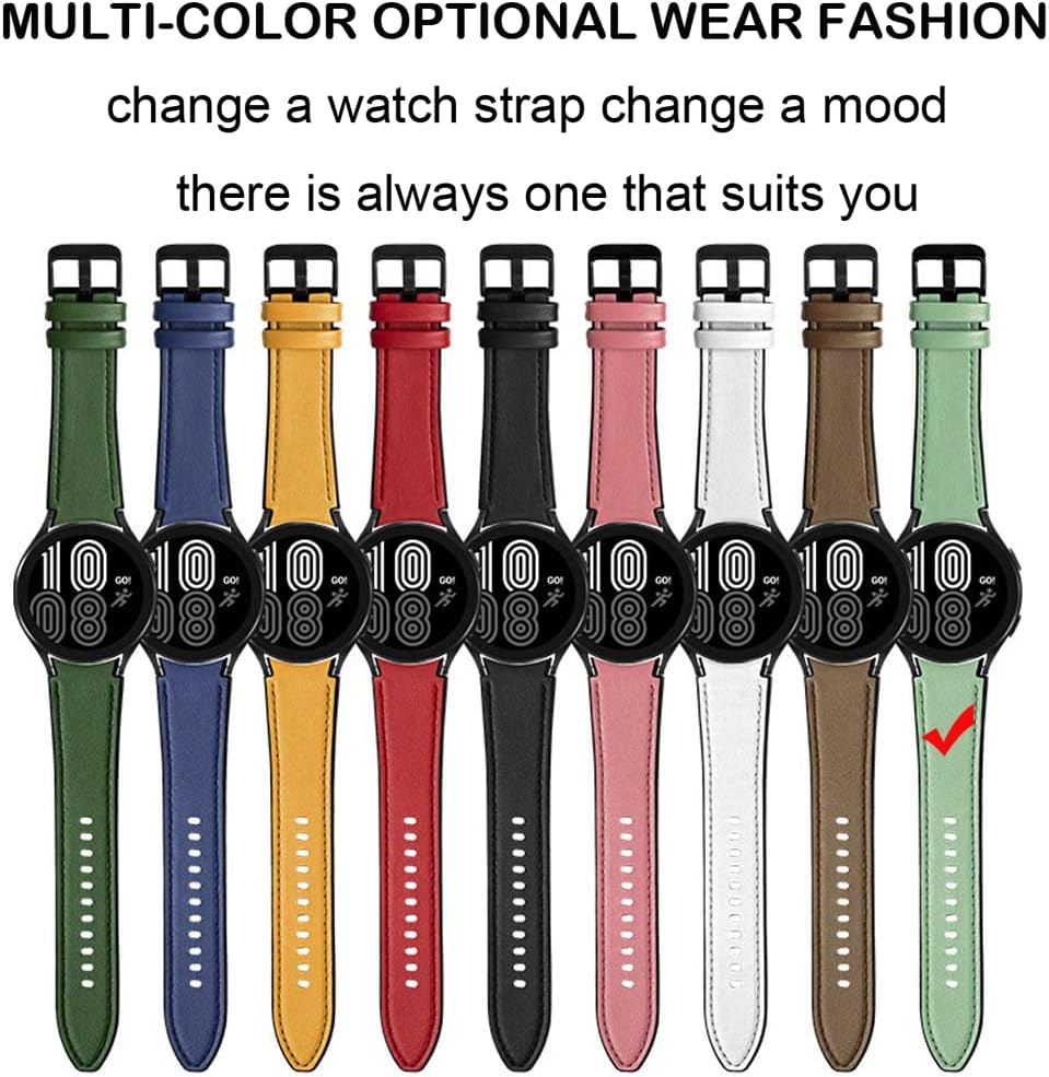 Correas de piel sintética compatibles con Samsung Galaxy Watch 4 Band 1.575 in 1.732 in 0.787 in, correa deportiva ajustable de repuesto para Galaxy