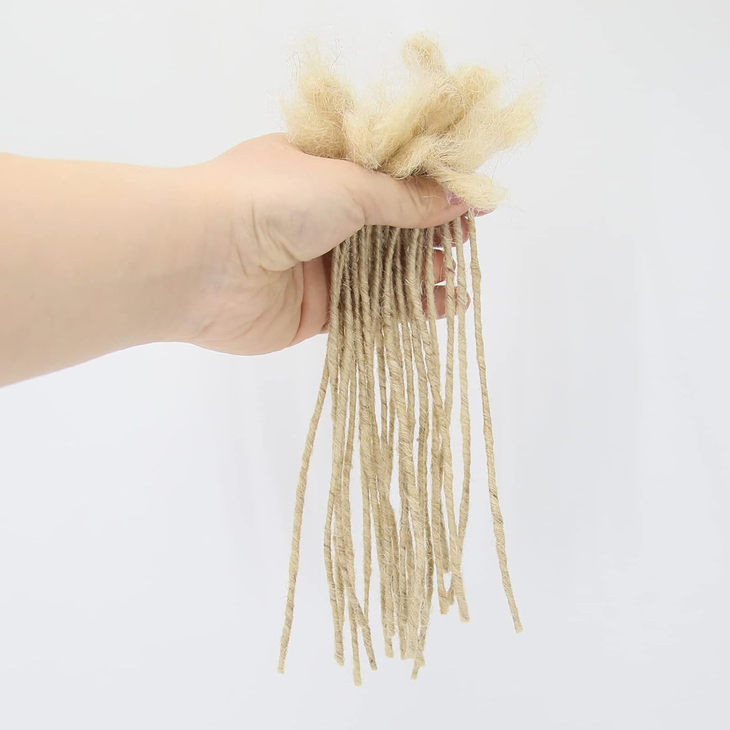 ZigZag Hair Minilocs – Extensiones de cabello humano para rastas de 0.1 in, 20 hebras rubias, extensiones de cabello humano, trenzas de ganchillo (8