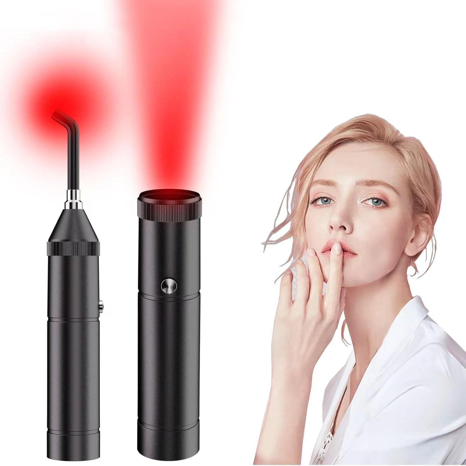 Dispositivo de luz roja para herpes labial, dispositivo de luz roja para boca, nariz, oído, rodilla, manos, músculo, articulaciones, dispositivo